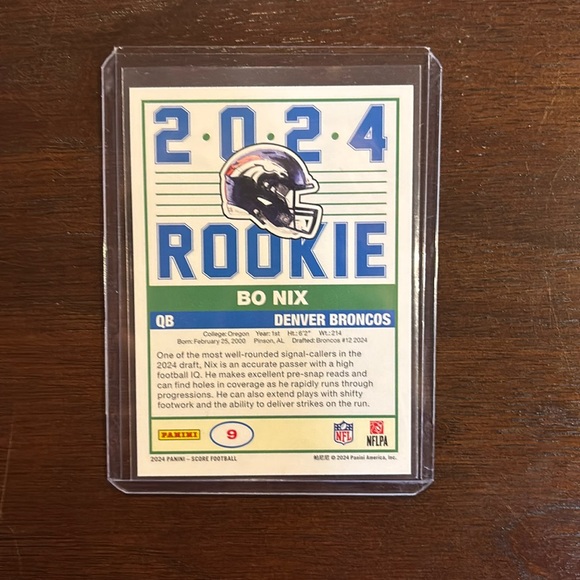 Bo Nix Score 35th Anniversary Rookie Card #9 - Picture 2 of 2